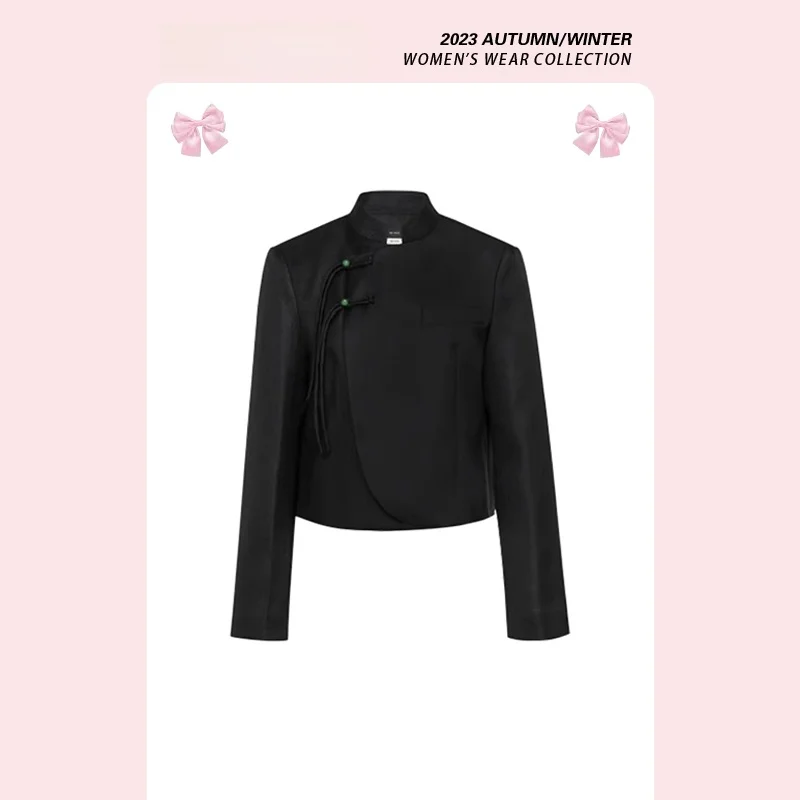 

Женская кофта Forever 2 с воротником-стойкой, дизайном с бахромой и боковыми пуговицами, осенне-зимняя, для повседневной носки