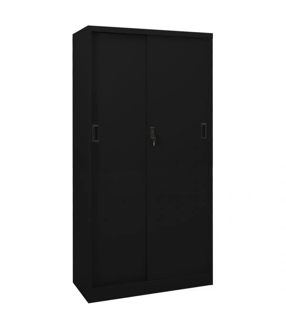 Lockers and Lockers Storage Office Cabinet with Sliding Door Steel Black 90x40x180cm