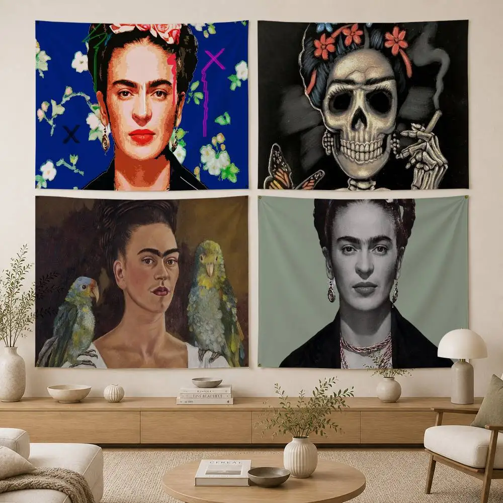 F-Frida-s K-Kahlo-g Art Flag Digital Printing Banner for Garage Wall Out Door Decoration