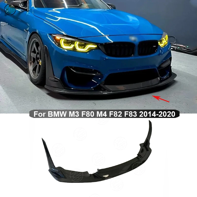 

Углеродное волокно для BMW F80 M3 F82 F83 M4 2014 + сплиттер переднего бампера автомобиля, передний спойлер для губ, диффузор, детали, обновленный корпус