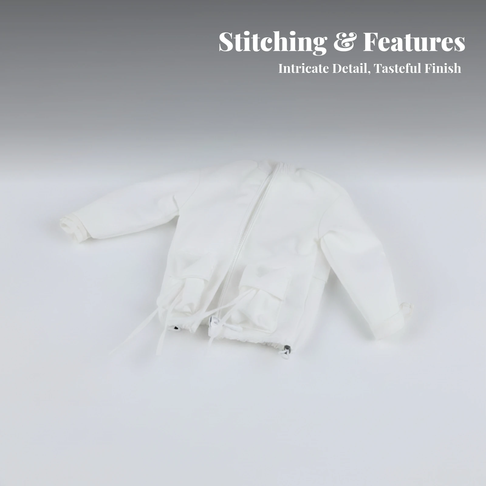 Mini Clothing Zip Front Doll Coat High Collar Jacket Outerwear for 1 6 Scale Articulated Figure Styling