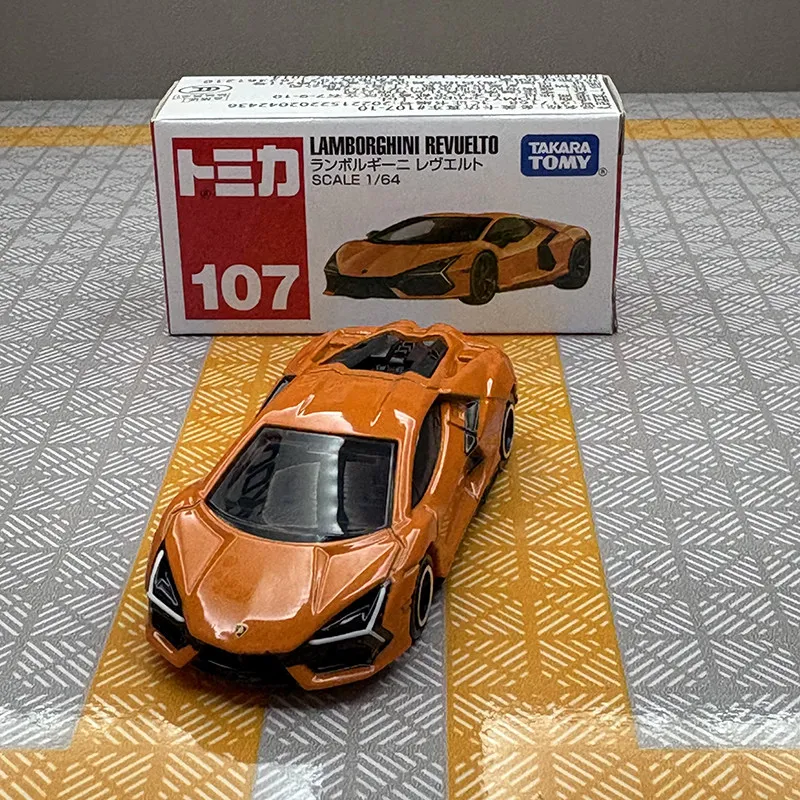 

Takara Tomy Tomica No.107 Lamborghini Revuelto Diecast Alloy Car Model Replica Mini Metal Vehicle Toy Collection Gift For Boys