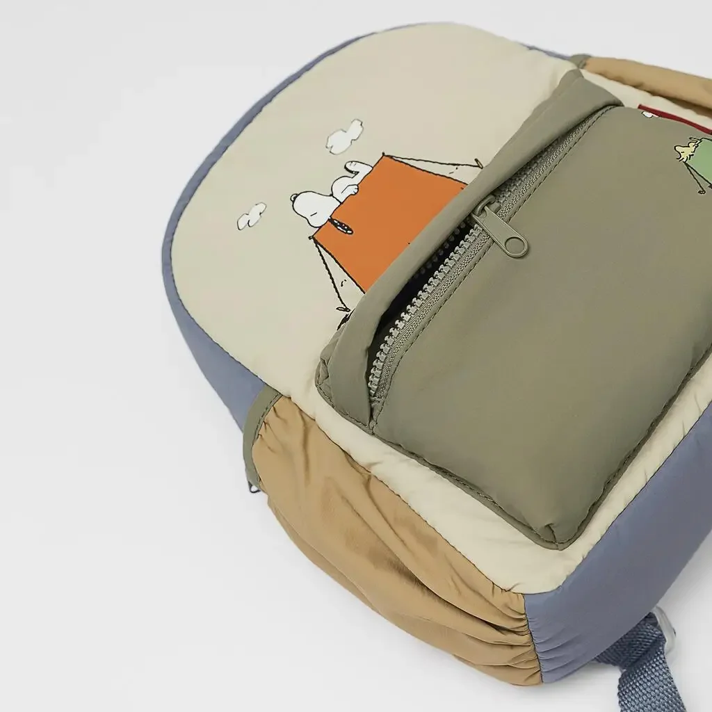 Snoopy-mochila de dibujos animados para niños y niñas, bolsa escolar de viaje, impermeable, portátil, con cremallera, de gran capacidad