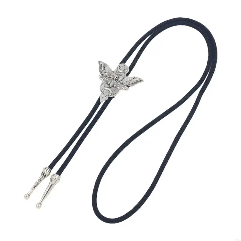 

G5GC Western Cowboy Punk Braided Rope Bolo Tie Necklace for Fashion Enthusiasts