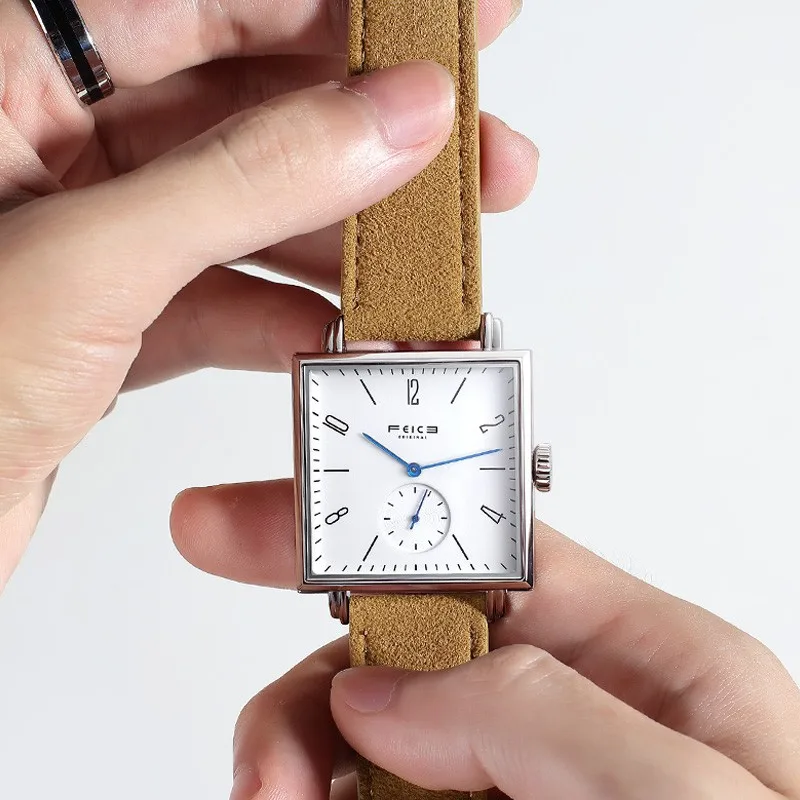 

FEICE квадратные автоматические часы с сапфировым стеклом, классические часы Bauhaus, минималистичные повседневные часы для мужчин и женщин, унисекс -FM301