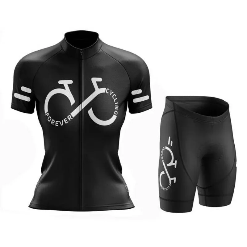 Forever Cycling Team Women's Cycling Set team New Summer Anti-UV Cycling Bicycle Clothing Quick-Dry Mountain Female Bike suit