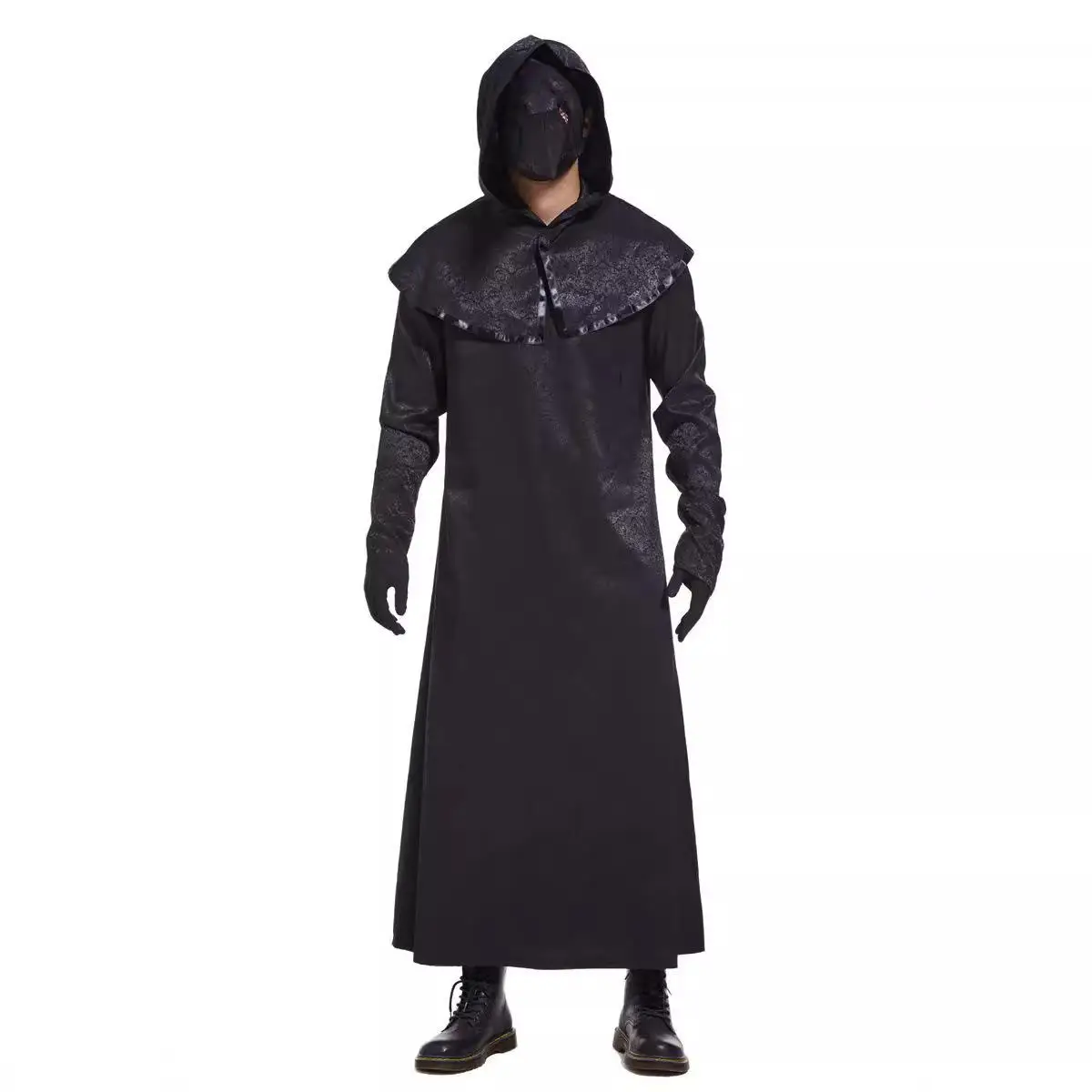 

Gothic Sle loween COS Plague Doctor Medieval St Punk Long Bla Robe Women's Ethnic Costume Stage Costume