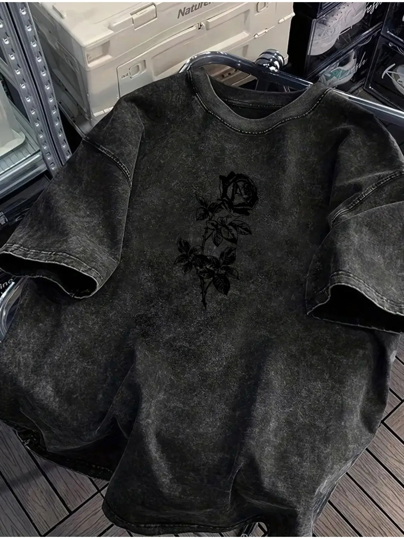 T-Shirt Estiva da Uomo 100% Cotone con Stampa Retrò a Motivo Rosa, Tessuto Morbido, Articolo di Moda Streetwear Adatto per Uscite Casual e Pendolarismo