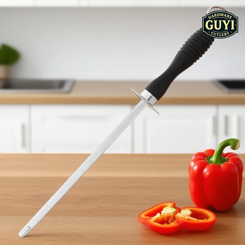 Sharpener Rod Professional Carbon Steel Knife Durable Knife Grinder with ABS Handle Sharpening Blade Rod Knife Kitchen Tool