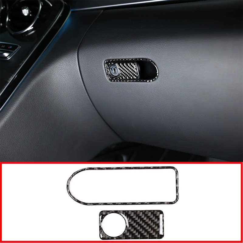 

2 шт. мягкое углеродное волокно для Mercedes Benz GLC C Class W205 X253 C180 C200 2015-2019, детали, ящик для хранения перчаток, ручка, наклейки