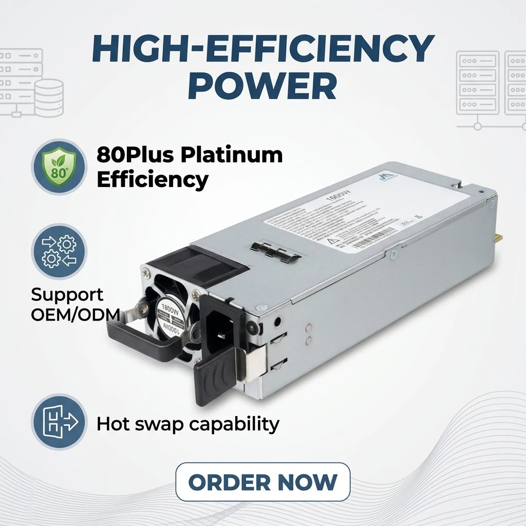 New OEM ODM Redundant Dual Power Supply 1600W 80 PLUS Platinum Certified White Server 12V Power Supply