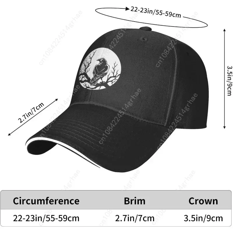 Crow Black Bird Hat Adjustable Sandwich Baseball Cap Men Women Funny Gifts