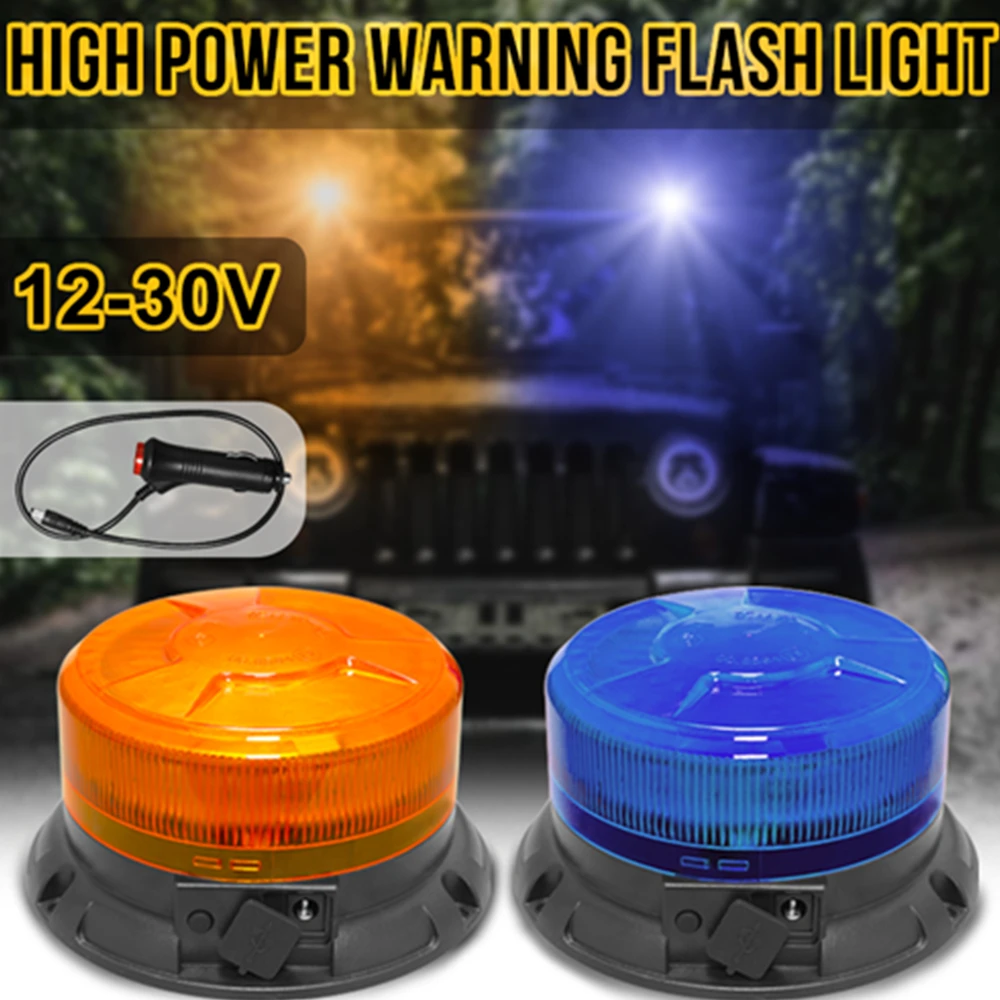 1pc Battery 24Led Strobe Light Wireless Amber Emergency Magnetic Flashing Warning Beacon For Vehicle Truck Tractor Golf  12V-30V