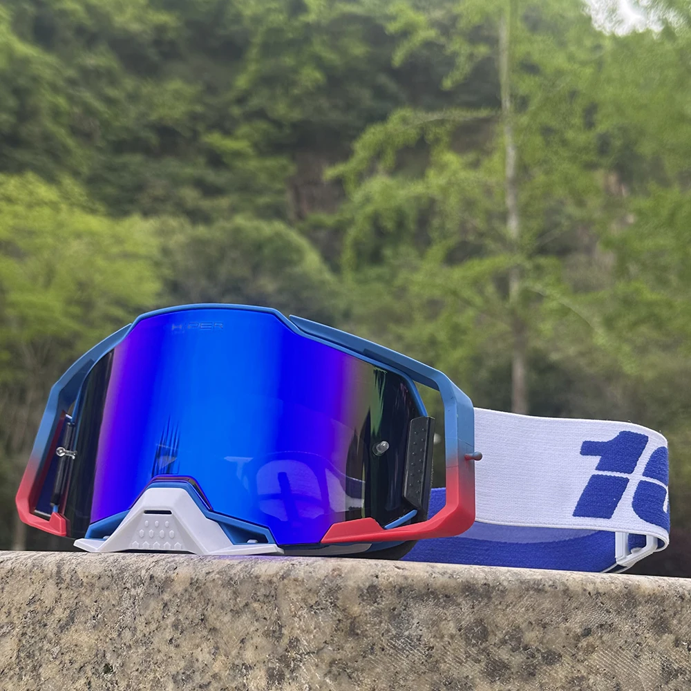 Motorradbrille für Herren, Dirt-Bike-Fahrbrille, UV400-Schutzbrille, Motocross MX ATV Mountainbike-Radbrille
