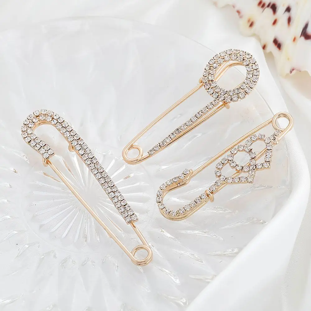 Pins Rhinestone Party Jewelry Anti-Exposure Brooch Women Brooch Sweater Pants Pin Tightening Waistband Pin Korean Buckle Pin