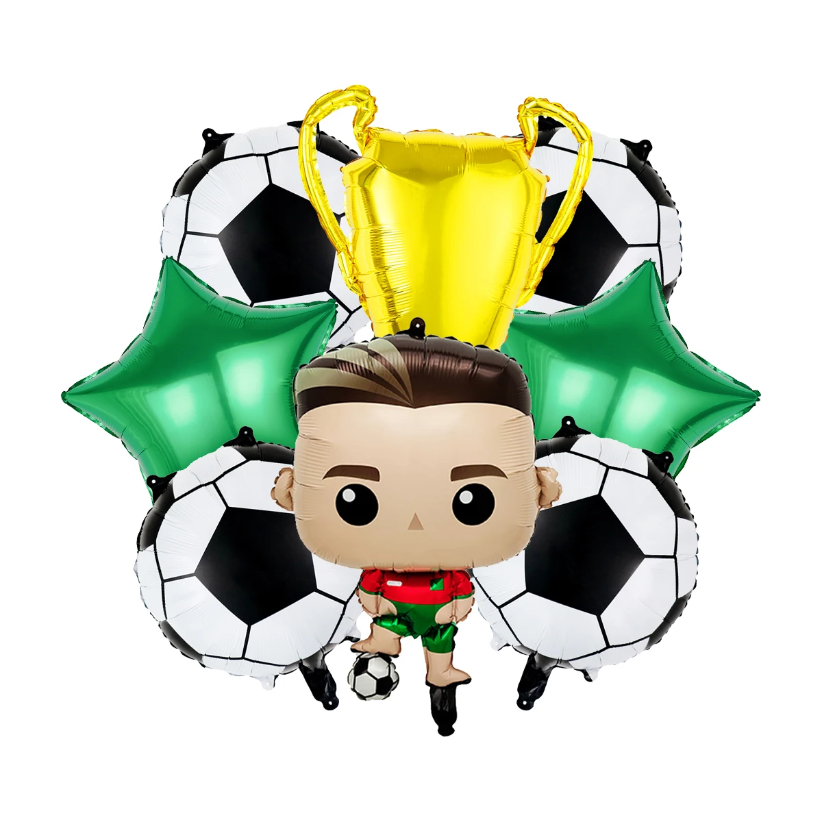 Ensemble de ballons pour fête d'anniversaire de football, trophée de championnat, jeu de football, décoration de fête d'anniversaire, 1/8 pièces