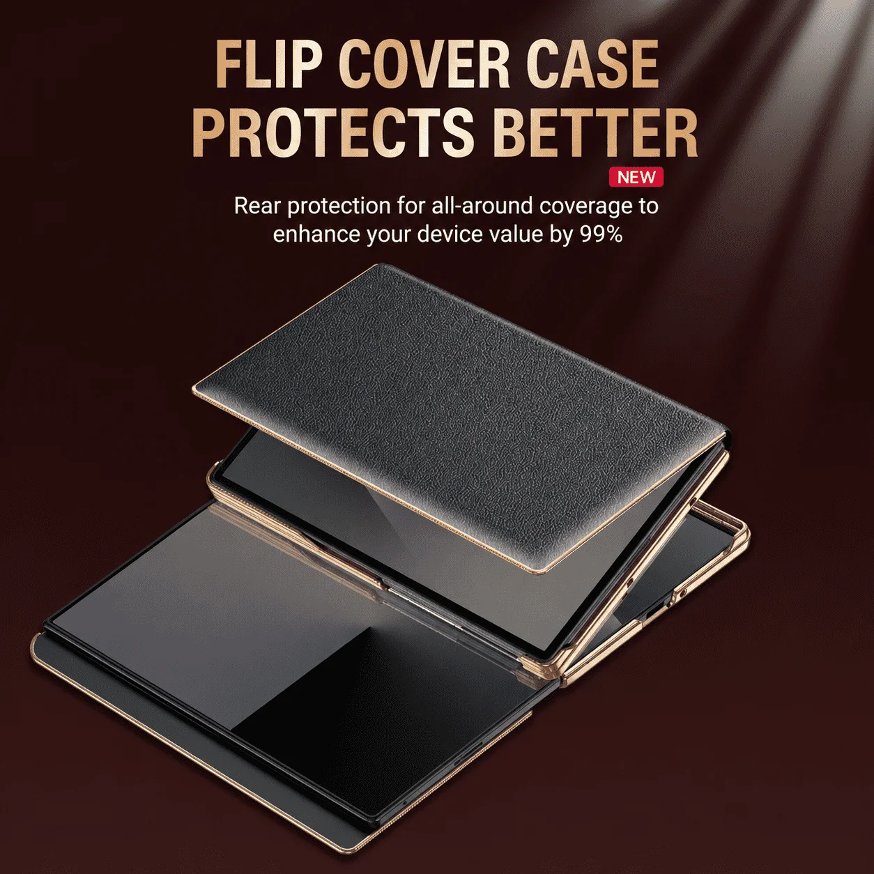 100% NAPPA Genuine Leather Case For Samsung Galaxy Z Fold 8 Series Luxury Ultra Slim Magnetic MagSafe Wireless Hinge Back Cover - view 3