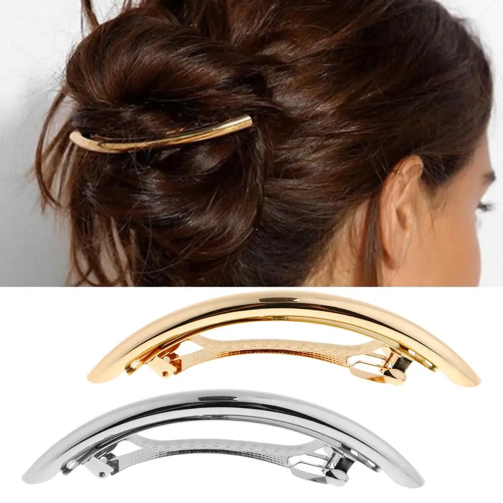 Automatic Tube Large French Barrette Hair Pin Barrette Ponytail Holder