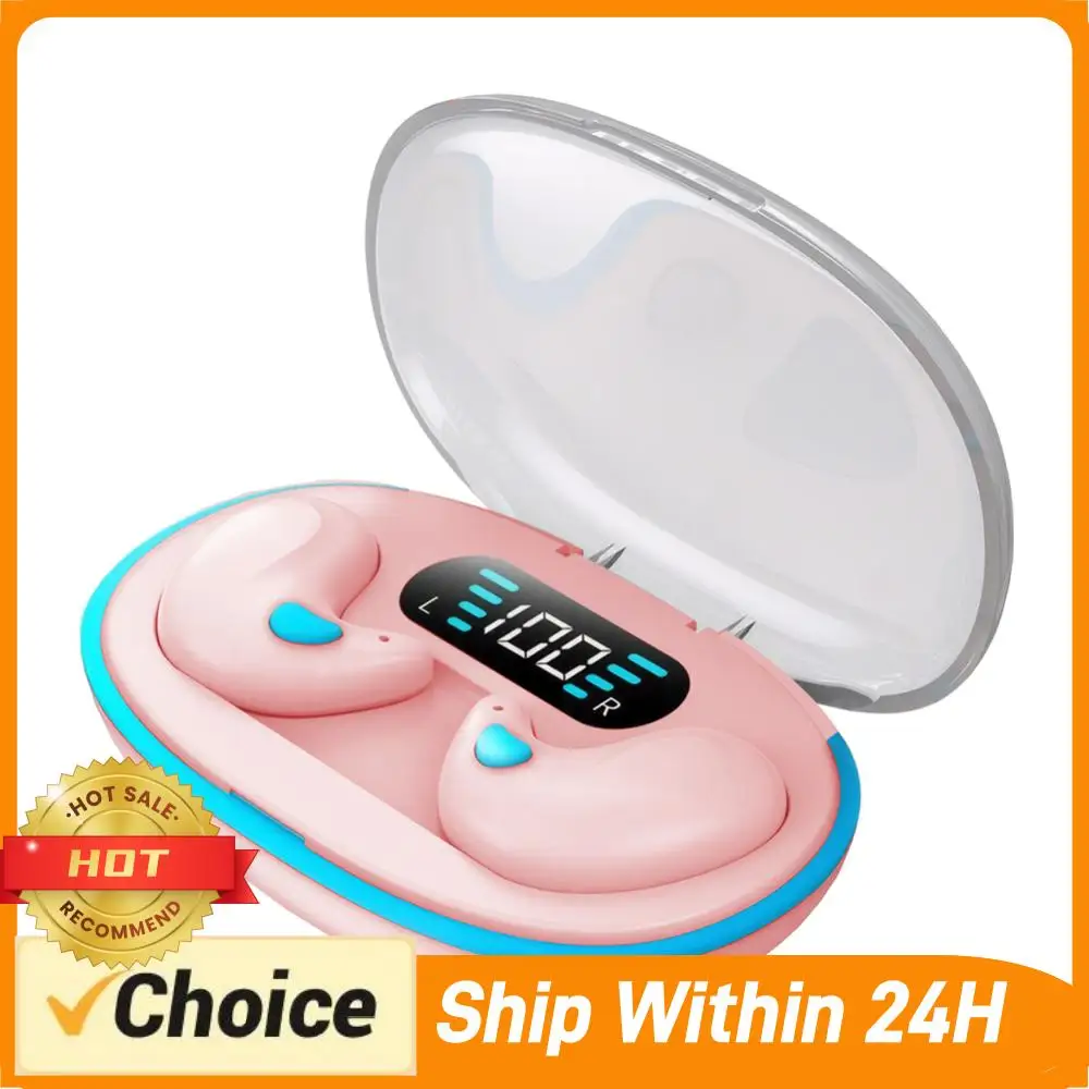 BT 5.3 Invisible Sleep Earphones Touch Control Sense-Free Micro Sleep Earbuds IPX5 Waterproof Open Ear Headsets for Better Sleep