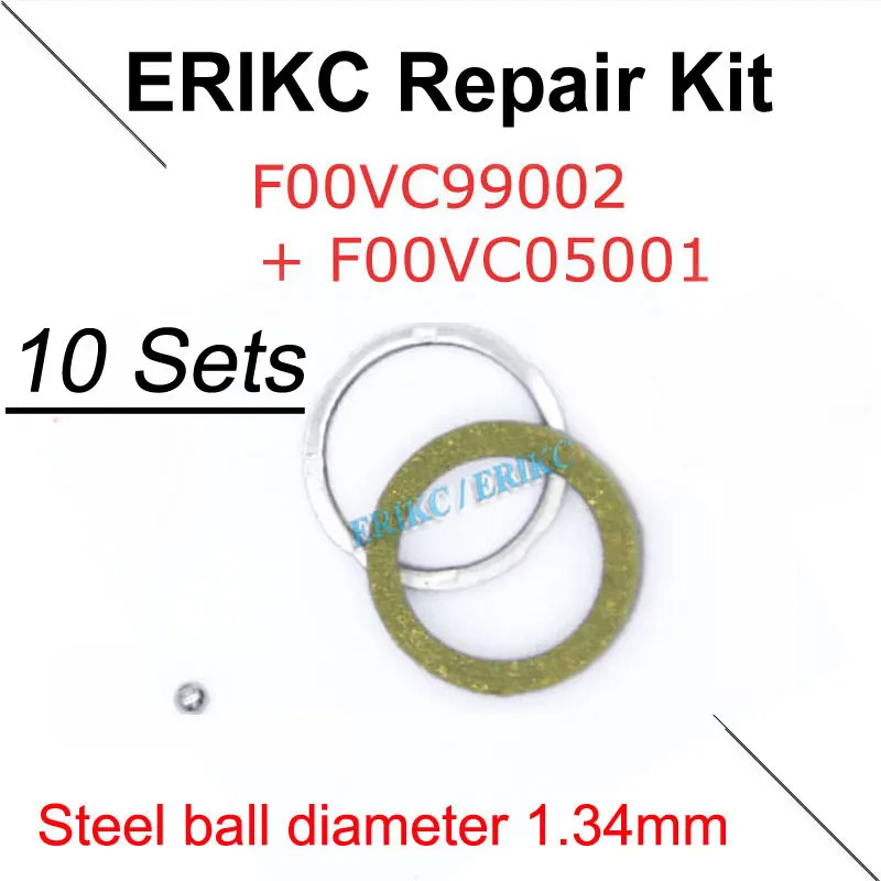 ERIKC Fuel Injector Steel Ball Repair Kits F00VC99002 F00VC05001 Sealing Rings Tools for Bosch Common Rail Inyector