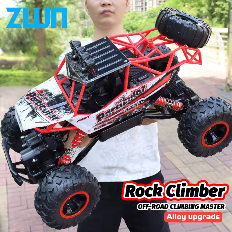 רכב RC Zwn 1:12 / 1:16 4X4 עם אורות LED, רדיו 2.4G, מכוניות סגסוגת עם שלט רחוק, באגי, משאיות שטח, צעצועי בנים לילדים