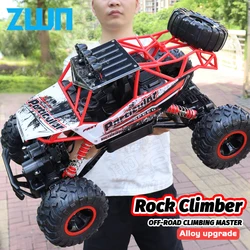 ZWN 1:12 / 1:16 4WD RC Car With Led Lights 2.4G Radio Alloy Remote Control Cars Buggy Off-Road Control Trucks Boys Toys for Kids