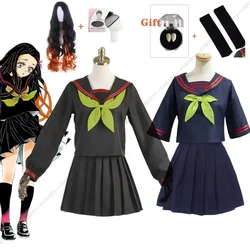 Anime New Type Nezuko JK Suit Clothing Fashion High School Uniform Women Sailor Suit Clothes Blue Cosplay Costumes