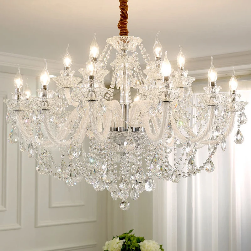 modern white teto pendurado luz hotel luxury crystal chandelier living dining room pendant lamps home decor quarto 01