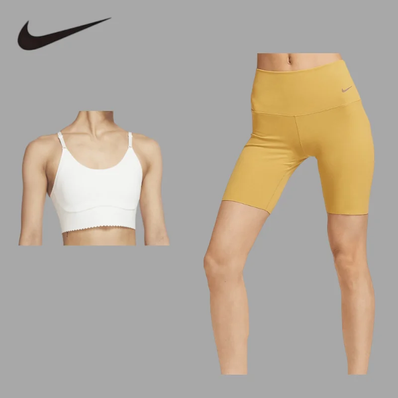 

NIKE quick dry yoga topMinimalist Ins‑Style Yoga Set, Influencer‑Approved 2‑Piece OutfitCZ7645-010+DQ6004-725