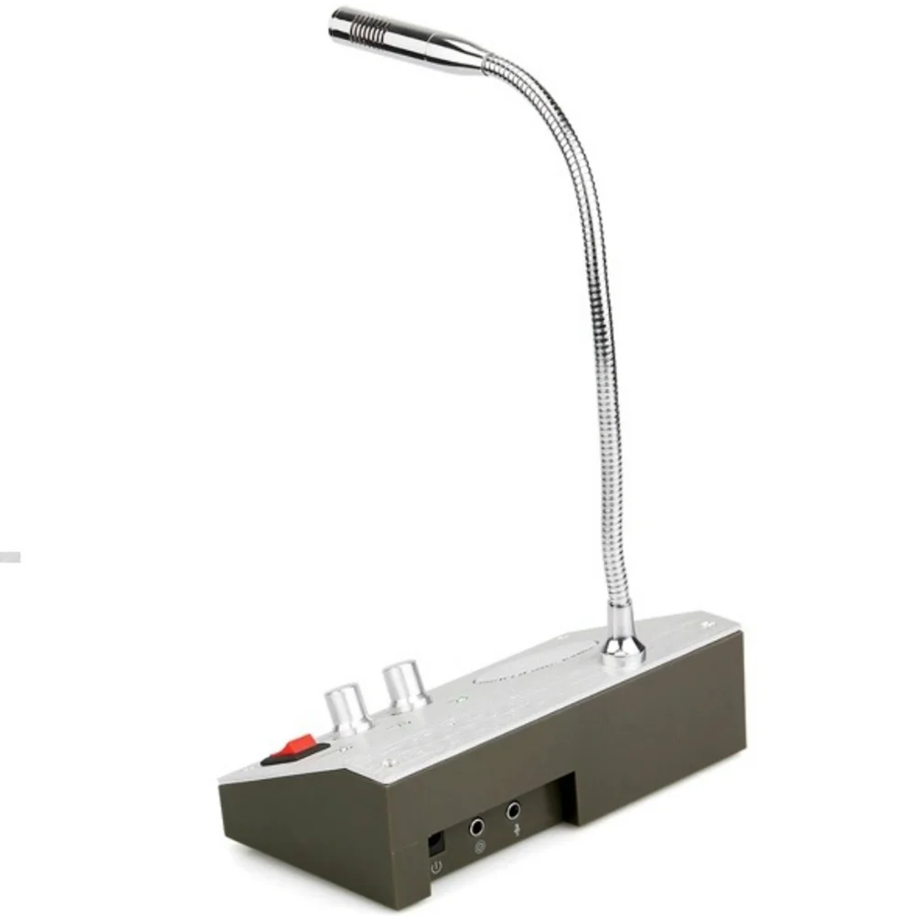 Dual-Way Intercom System Adjustable Volume Noise-Free Bank Counter Window Speaker Station Use Eu Plug Compatible