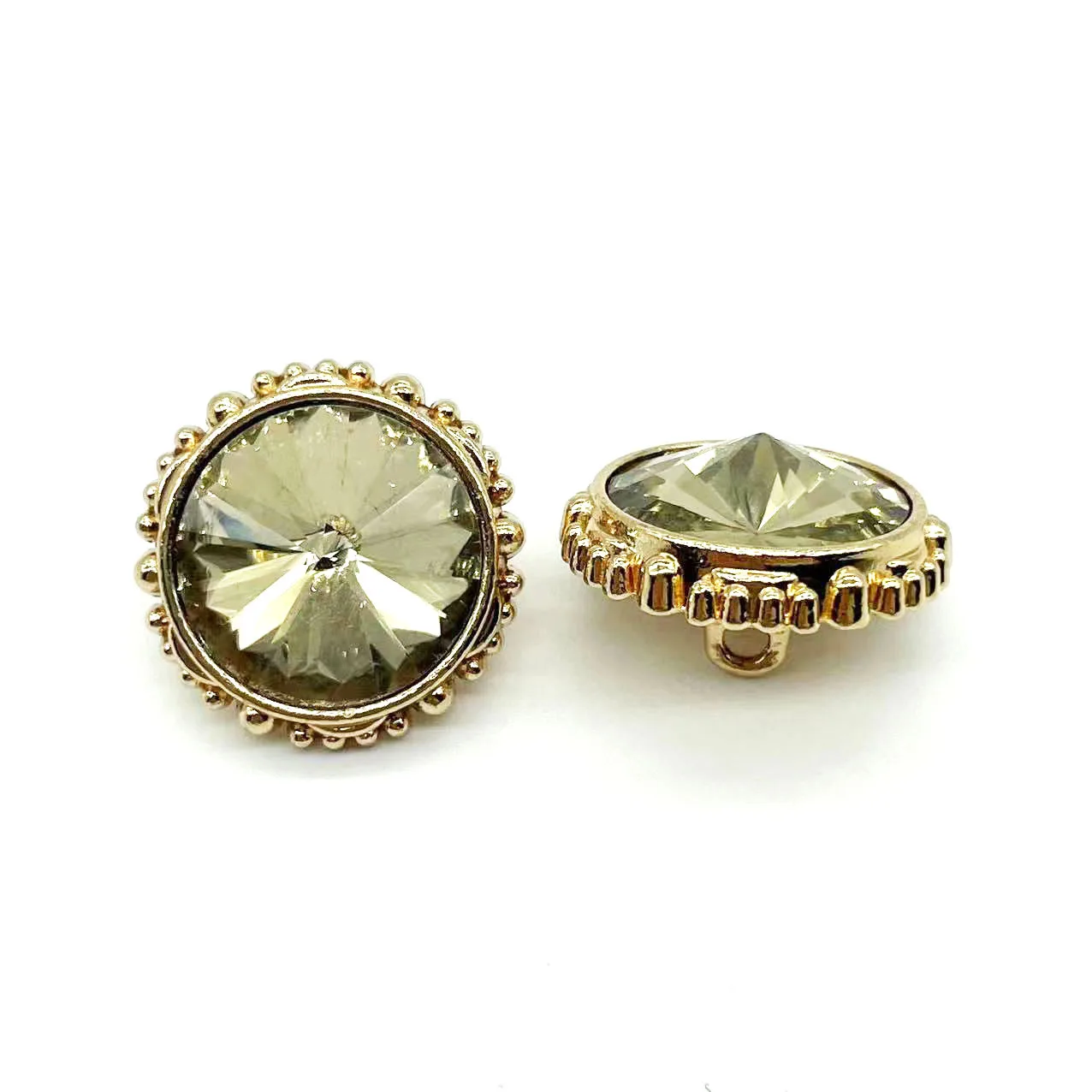 10PCS Of Diamond Glass Buttons For Clothing 21mm Handwork Sewing Shiny Round Rhinestones Button Mix Color Accessories