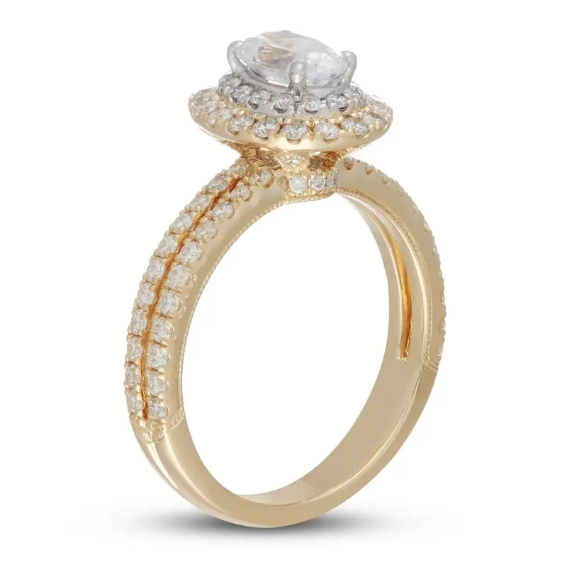 HESHI Diamond Engagement Ring Two-Tone Gold