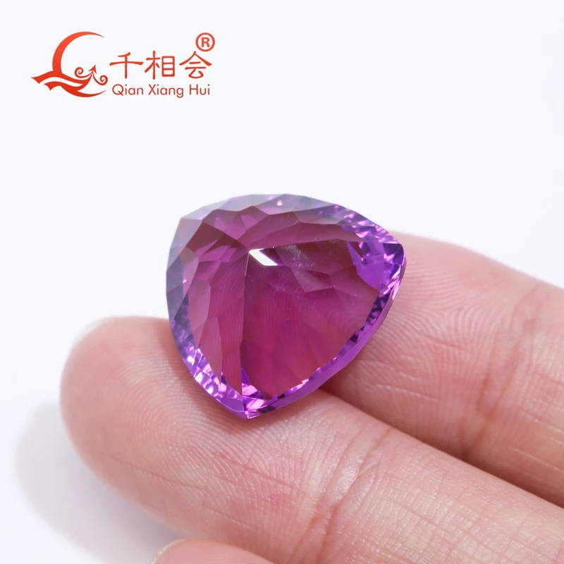 Trianlge trillion 19ct to 50ct Millennium Cutting  Natural Amethyst Gemstone Loose Stone - Beautiful Color  GRC