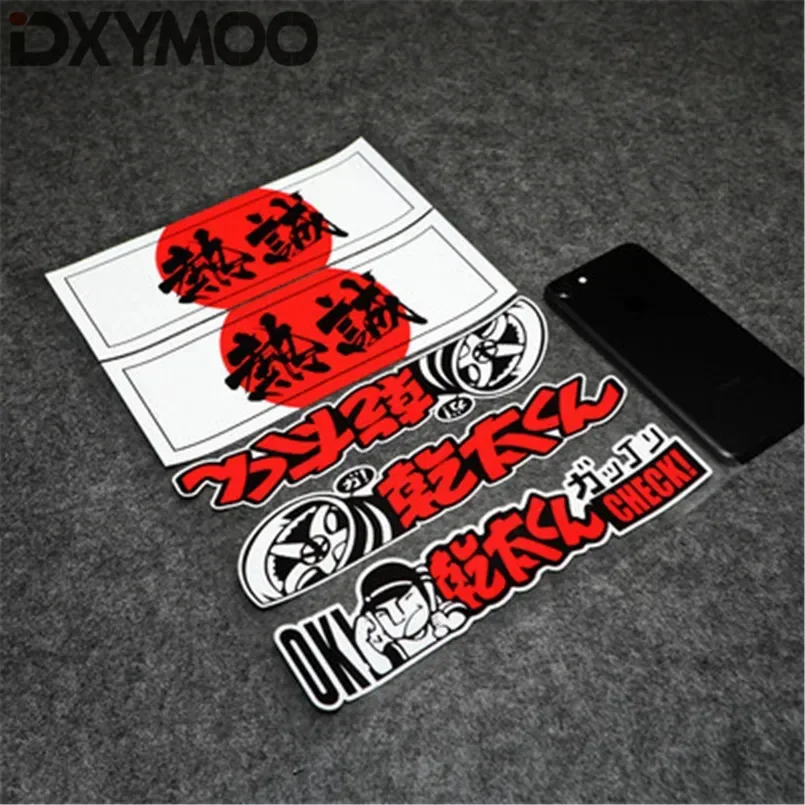 

1 Set Japan Passison Sun Car Styling Decal JDM Set Up D1 Check Ok Motorcycle Bumper Sticker A4 Size
