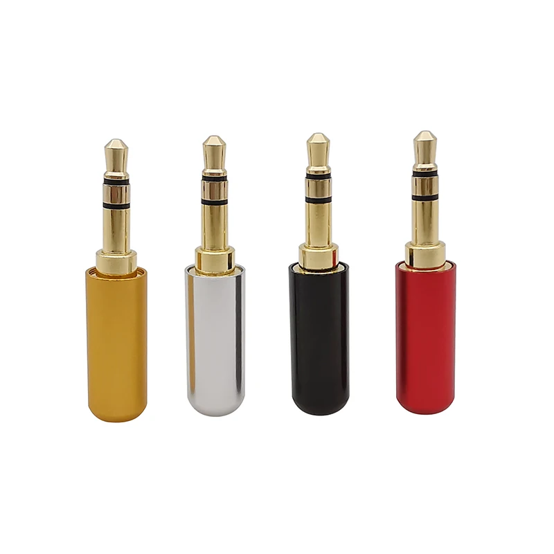 2/5/10Pcs 3.5mm 3/4 Poles Male Plug Stereo Audio Connector Gold-plated 3.5 mm Earphone Headphone Mini Jack Adapter for Repair