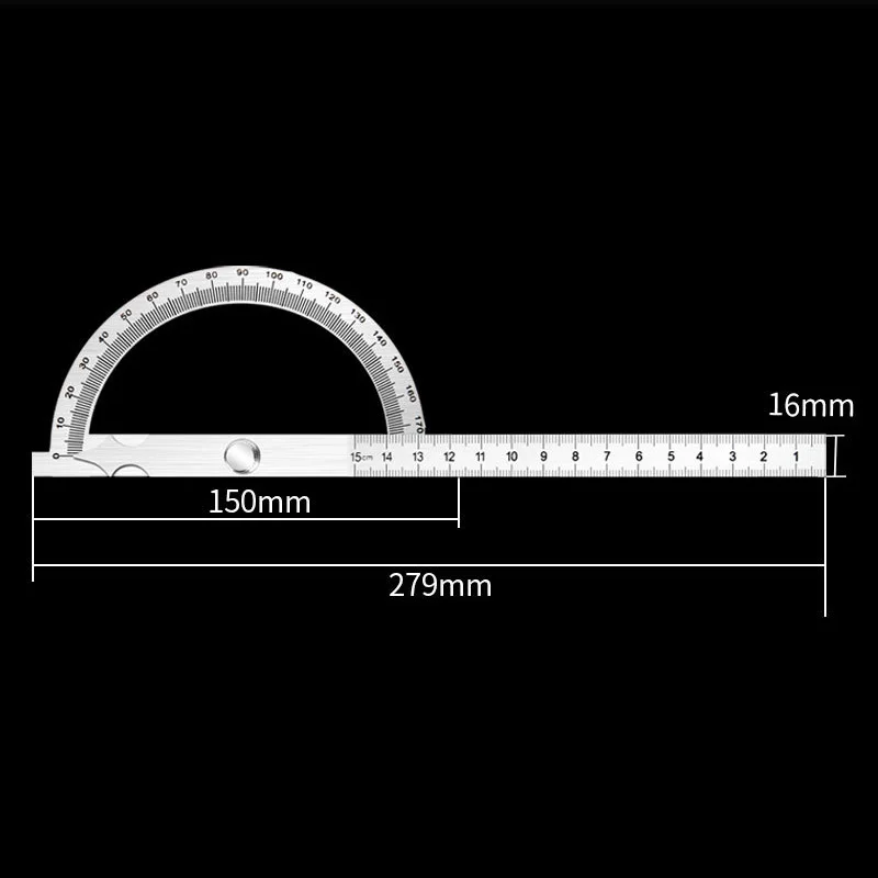 180 Degree Adjustable Protractor Metal Angle Gauge Round Head Finder Goniometer Tools Rotary Caliper Measuring Ruler 100/150mm