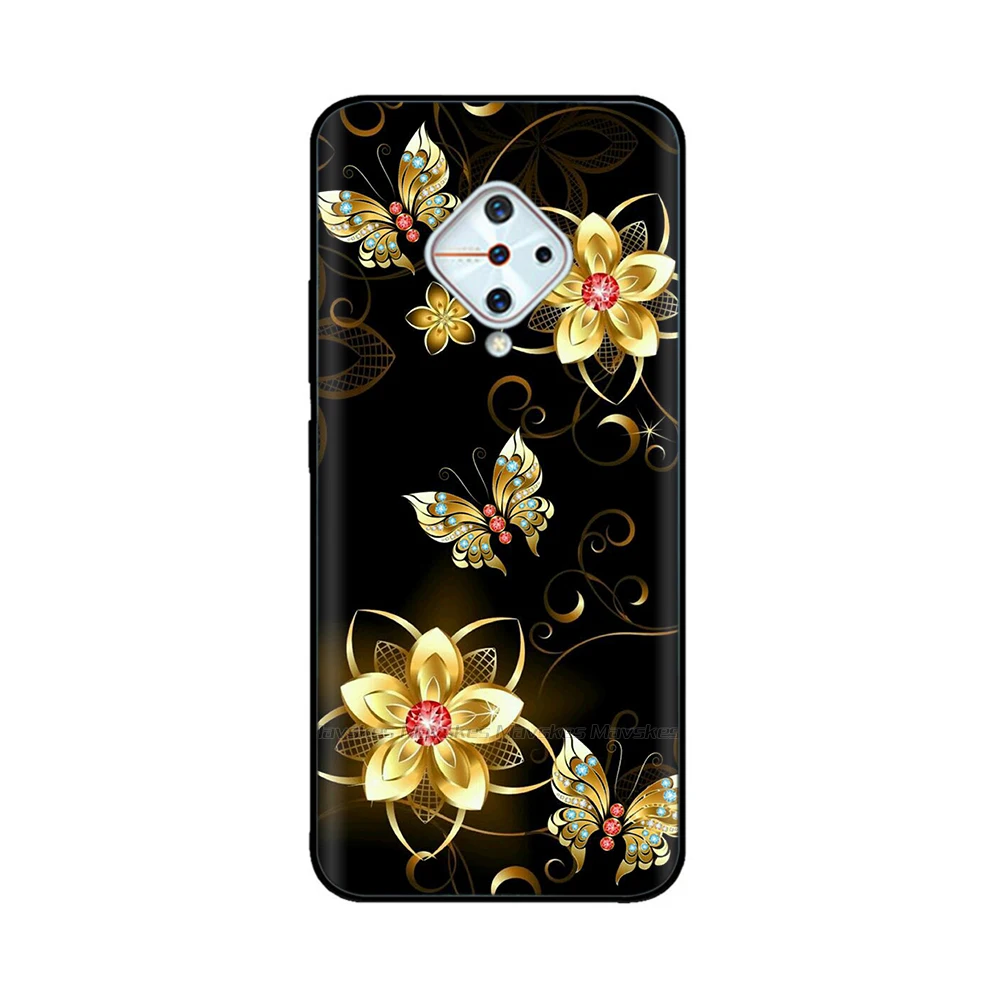 For Vivo V17 Case 6.38\'\' Silicone Soft Cat Flower Phone Cover for VIVO 1920 V17 Russia Case TPU Bumper for vivoV17 V 17