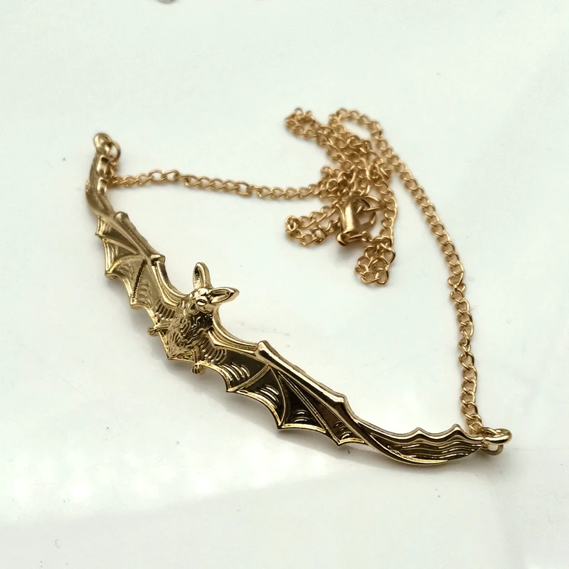 Gothic Vintage Bat Choker Pendant Necklace Halloween Witch Jewelry Gift For Women Girl New Fashion Wholesale Accessories