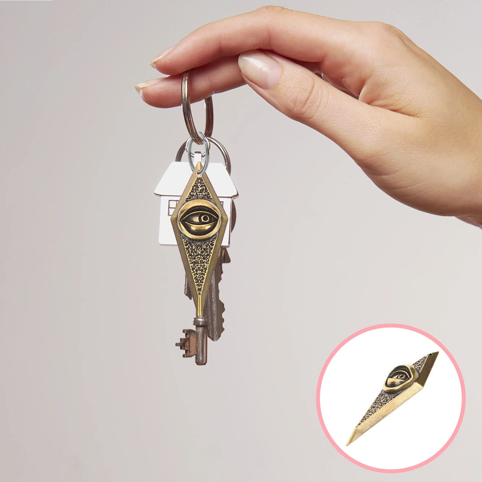 

Eye Keychain Pendant Metal Hanging Decor Bag Charm Ornament Evil Eye Charm Key Chain Decor Backpack Charms Durable