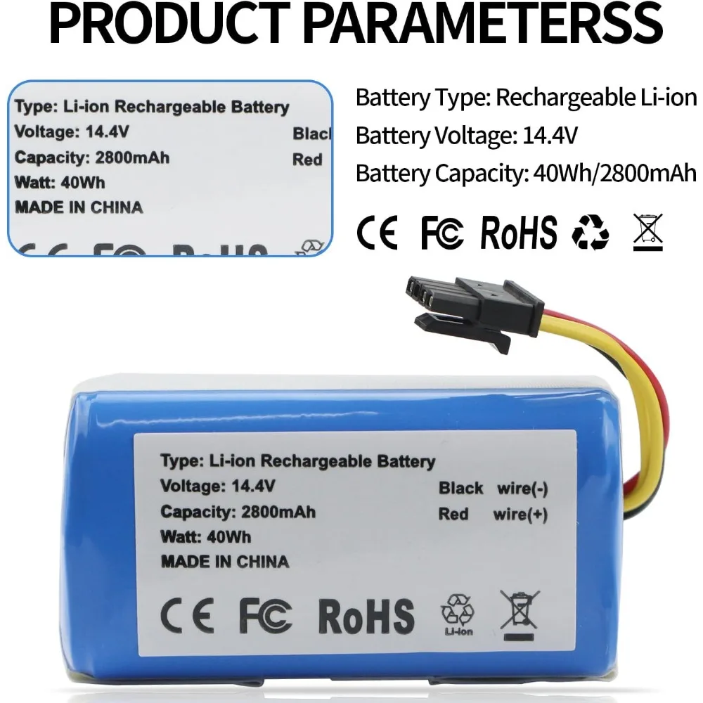 

Сменный литий-ионный аккумулятор 14,4 В, 3000 мАч для Cecotec Conga 1290 1390 1490 1590, аккумулятор для робота-пылесоса