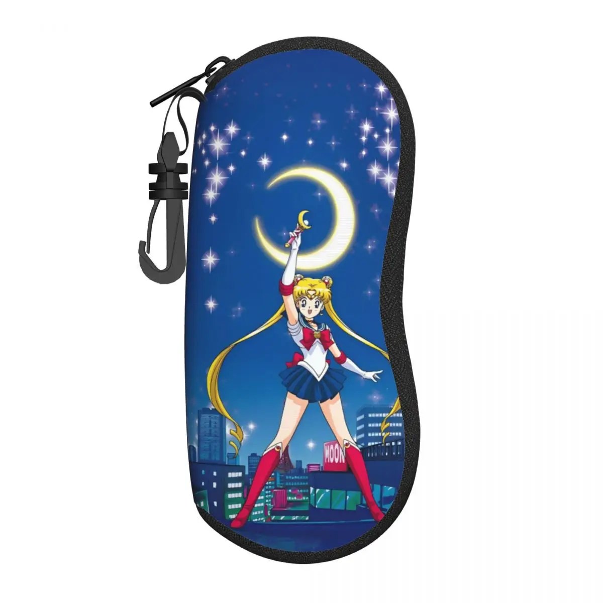 

Sailors Moons Luna Girls Anime Glasses Case Girl Boy Waterproof Zipper Reading Storage Box Print Eye Contacts Case