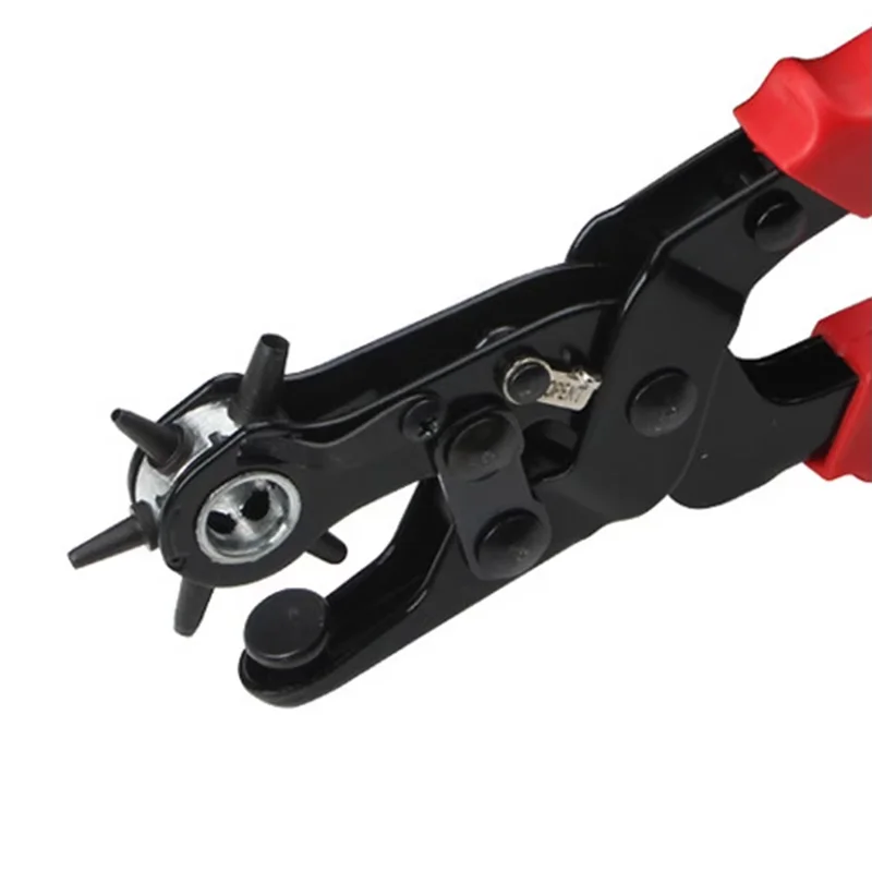 AT02-Belt Hole Puncher Leather Hole Punch Eyelet Tool 6 Round Holes Multi-Size Hole Puncher For Belts Watch Bands Straps