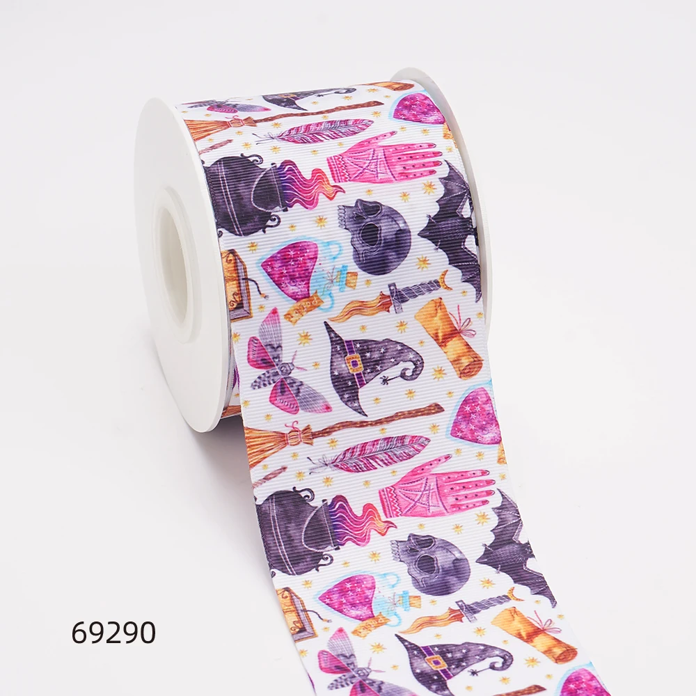 5 Yards Halloween Printed Grosgrain Satin Ribbons For Bows DIY Craft Decoration Packaging Supplies. 68970