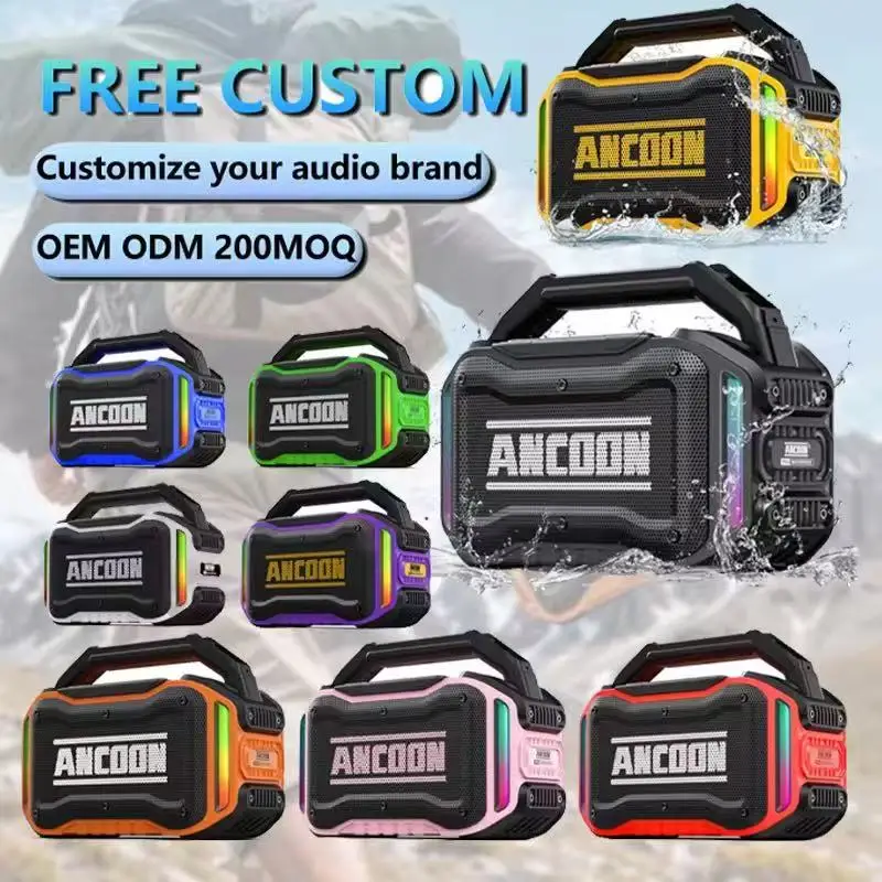 

For Wireless Speakers 80W Peak 20H Playtime IPX6 Waterproof TWS 5000-10000mAh Battery Large Jobsite Outdoor Portable