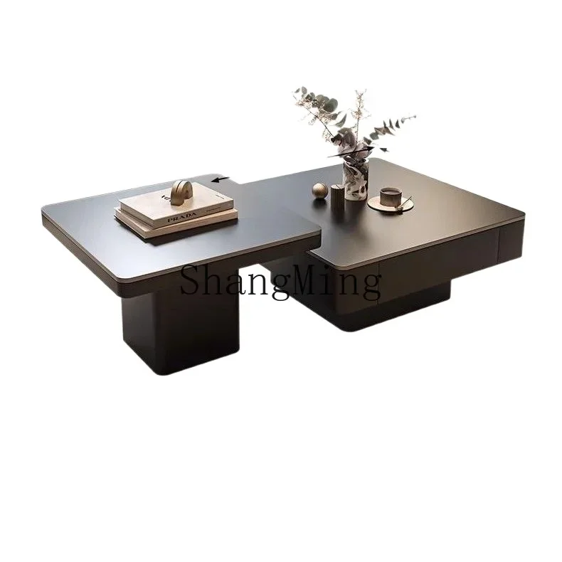 FG ضوء فاخر حديث راقي شقة صغيرة غرفة المعيشة طاولة القهوة المنزلية طاولة القهوة المربعة البسيطة #4