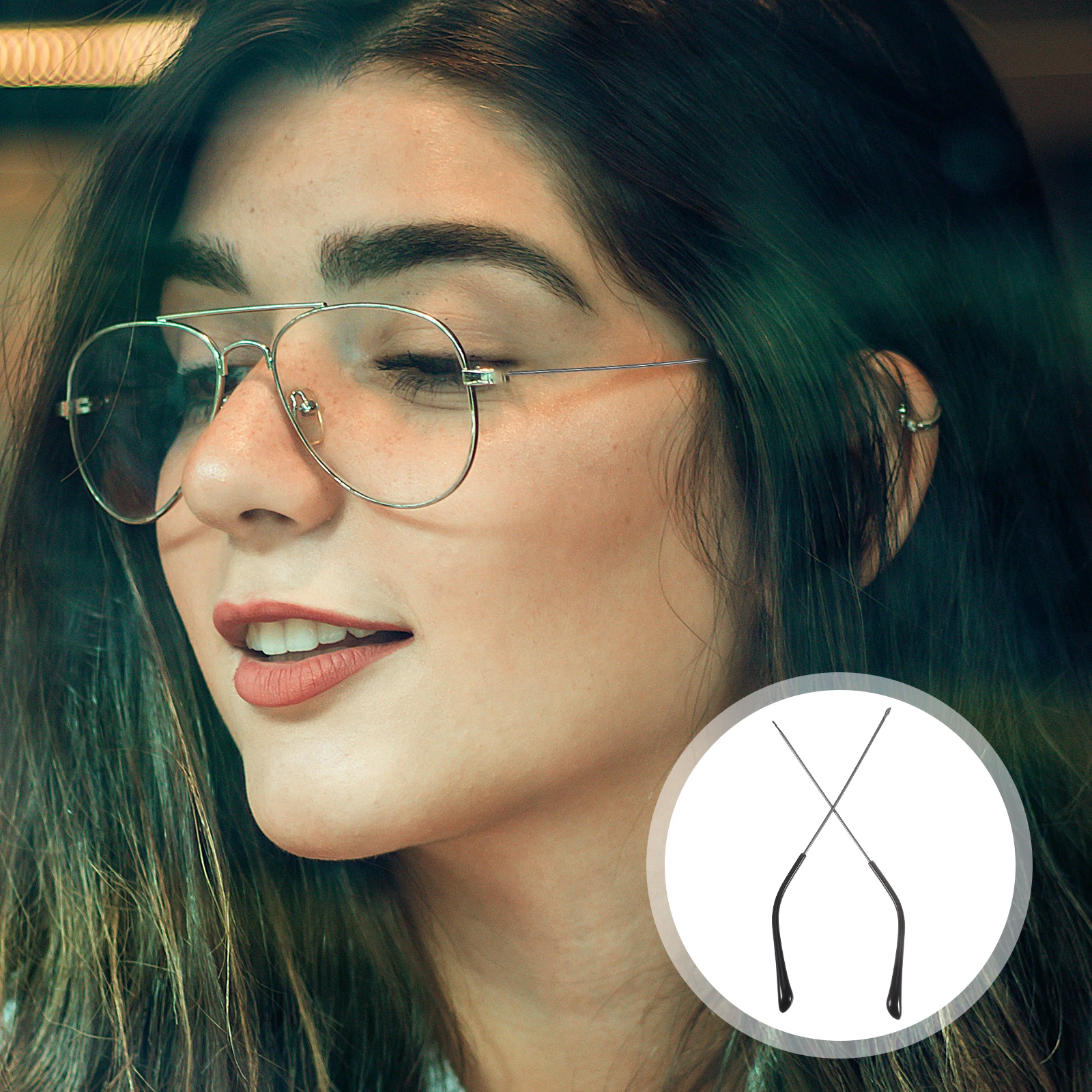 

1 Pair Glasses Arm Metal Eyeglasses Legs Sunglasses Repair Parts Temple Replacement Durable Lightweight Easy