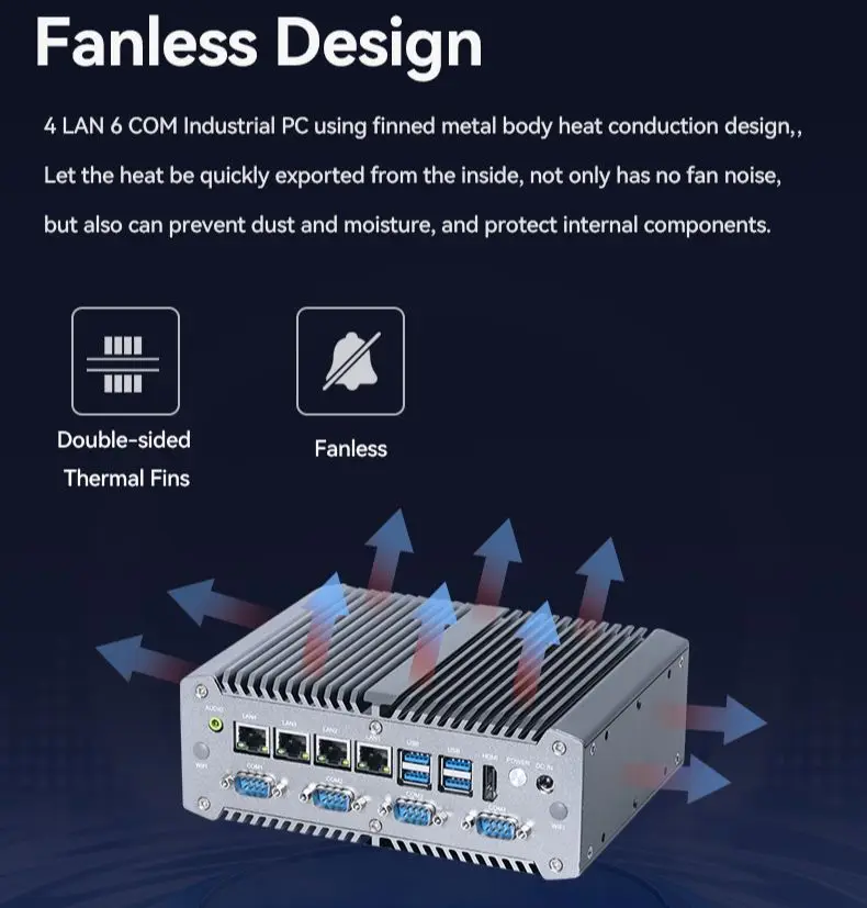 Imagem -04 - Mini Computador Fanless Industrial do pc Núcleo i5 8250u de Intel 4x Intel I211 6com Rs232 485 Gpio Ddr4 32gb Windows 10 Wifi 3g 4g Lte