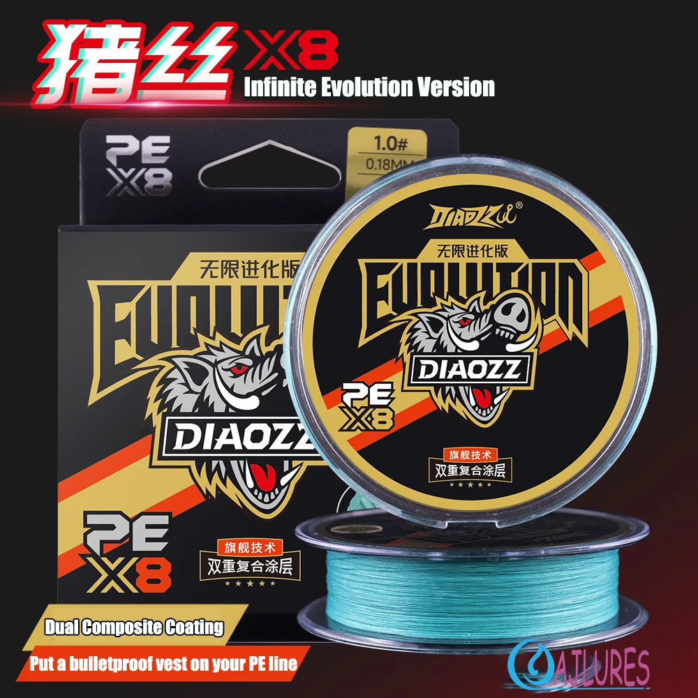 X8 Braided PE Fishing Line 8 Strands Dual Composite Coating Super Strong Abrasion Resistant 100M/150M for Saltwater Freshwater
