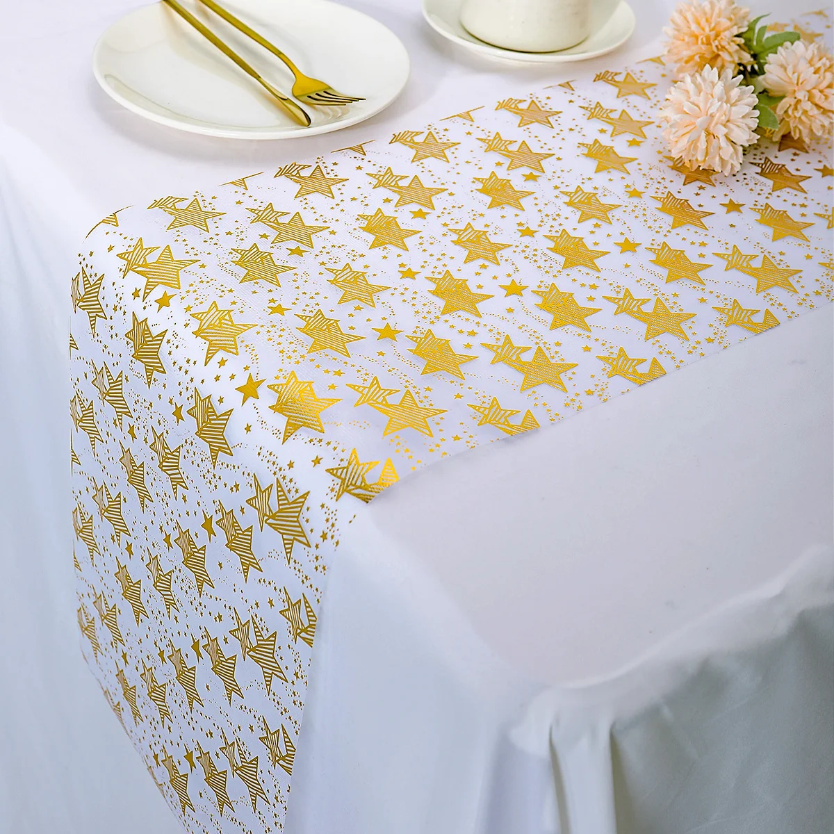 Sparkle Metallic Gold Thin Table Runners Gold/Silver/Rose Gold Sequin Glitter Metallic Foil Thin Mesh Roll Party Wedding Christm