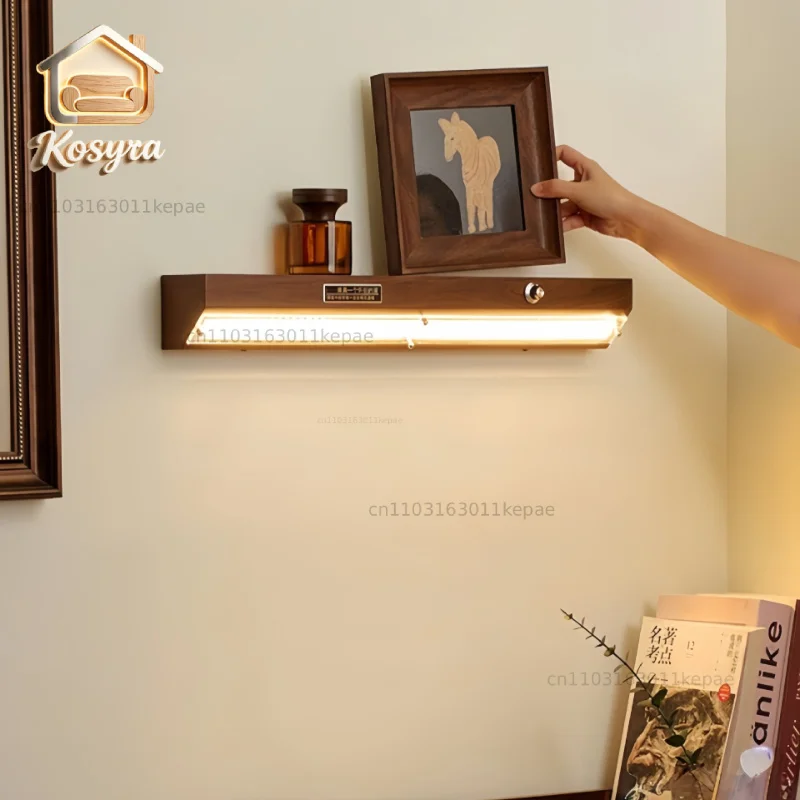 Long Strip Wall Lamp, French Vintage Style with Adjustable Light and Eye Protection for Placement and Bedside Use in The Bedroom